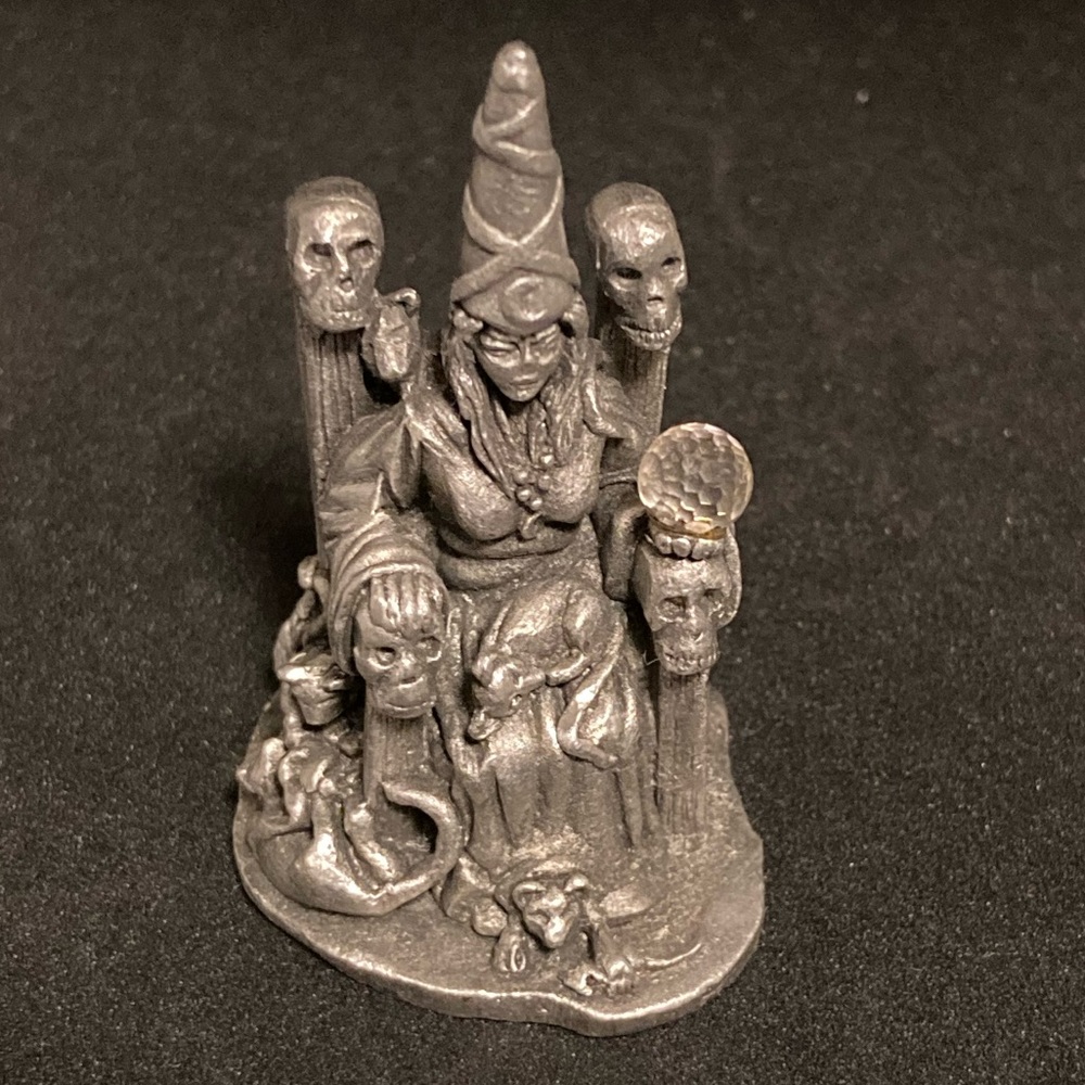 Mecate The Witch Pewter Skulls Throne Crystal Ball 1987